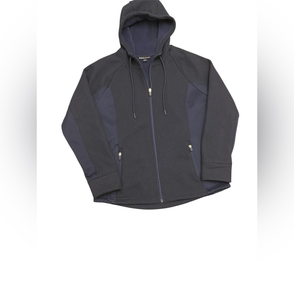 📌 Swiss Tech Boys' Navy Blue Zip-Up Hoodie Size Large (12-14)